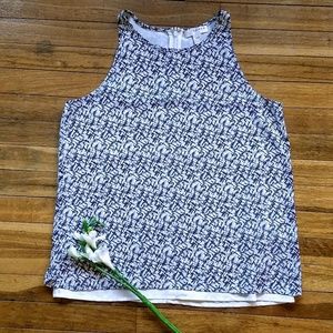 Black and white tank top with peek a boo back